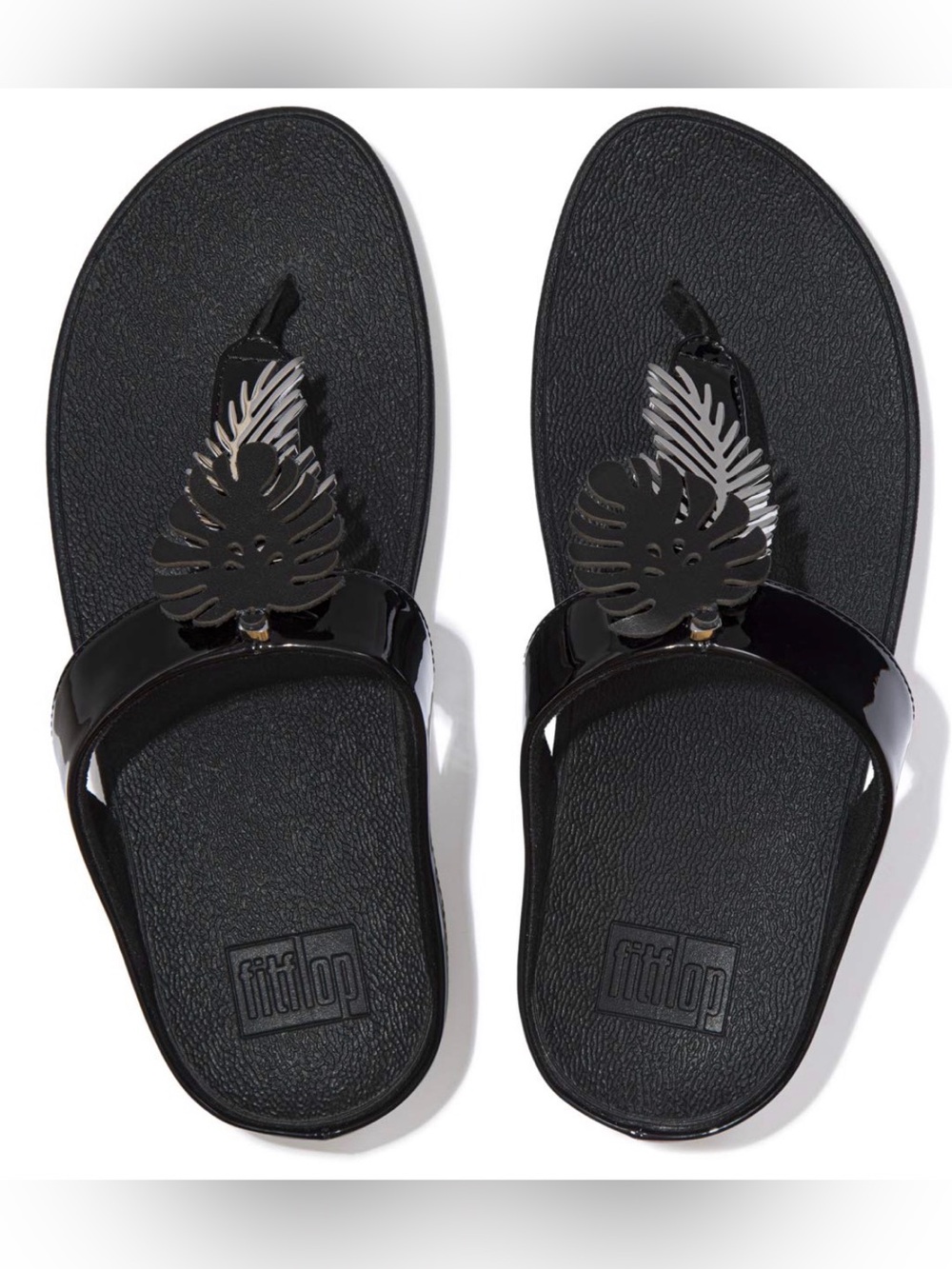 FitFlop Women's Fino Jungle Leaf Toe-post Sandals Flip-Flop Size: 8 - Picture 2 of 16